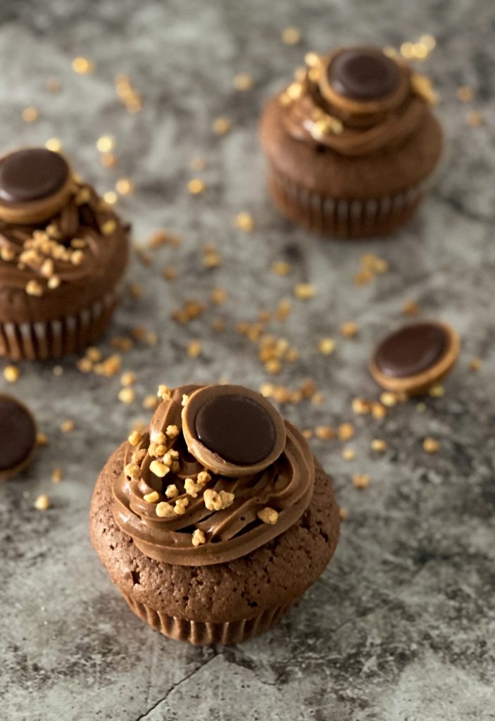Toffifee-Cupcakes-mit-Nutella-Topping
