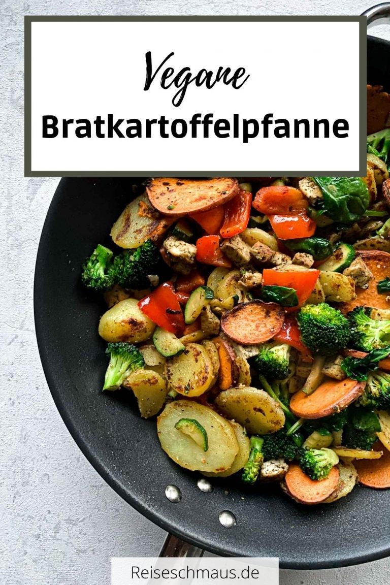 Vegane Bratkartoffelpfanne mit Gemüse und Tofu