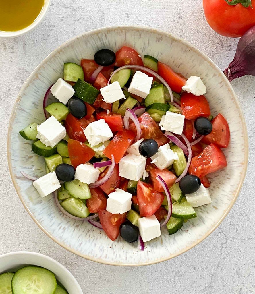 Einfacher Griechischer Salat Nur 10 Minuten Sommersalat 