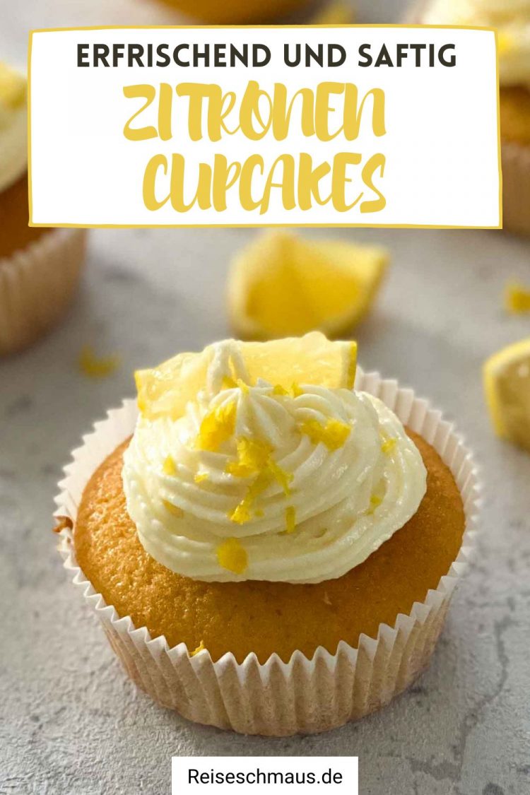 Saftige Zitronen Cupcakes mit Frischkäse-Frosting