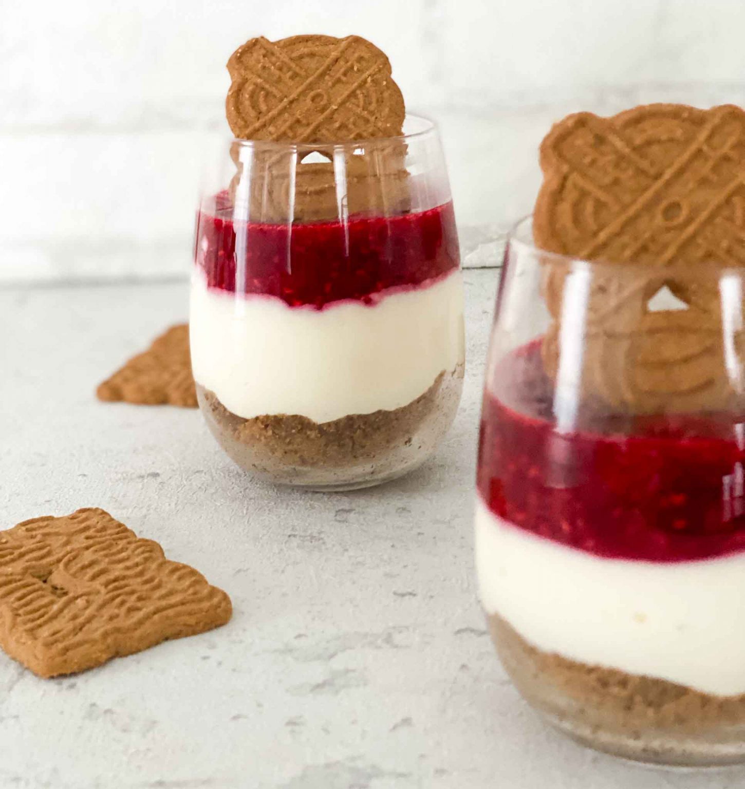 Spekulatius Dessert mit Himbeeren [Weihnachtsdessert im Glas]