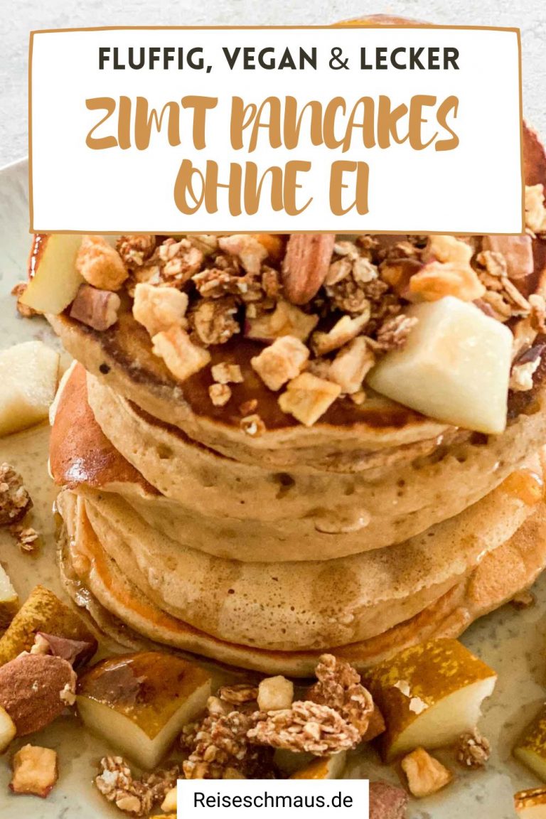 Einfache Zimt Pancakes ohne Ei [vegan]
