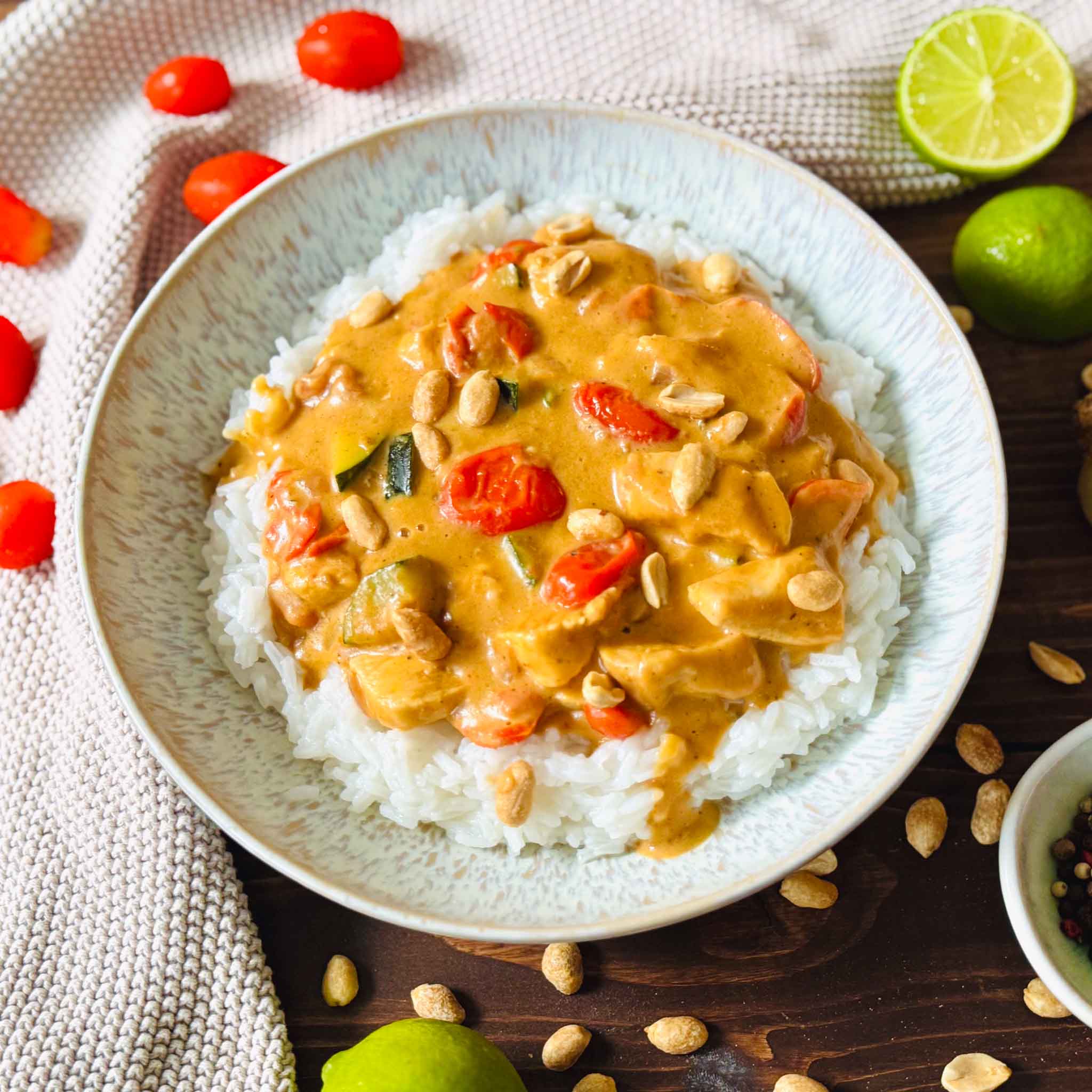 Cremiges Erdnuss-Curry mit Hähnchen