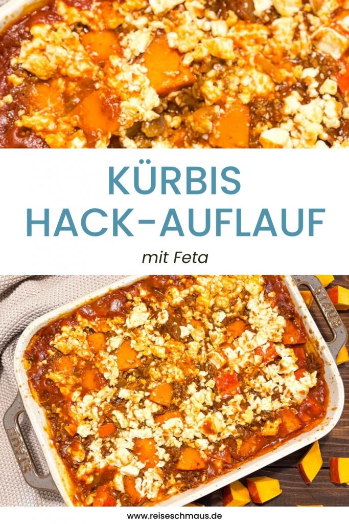 Kürbis Hack Auflauf mit Feta Pin