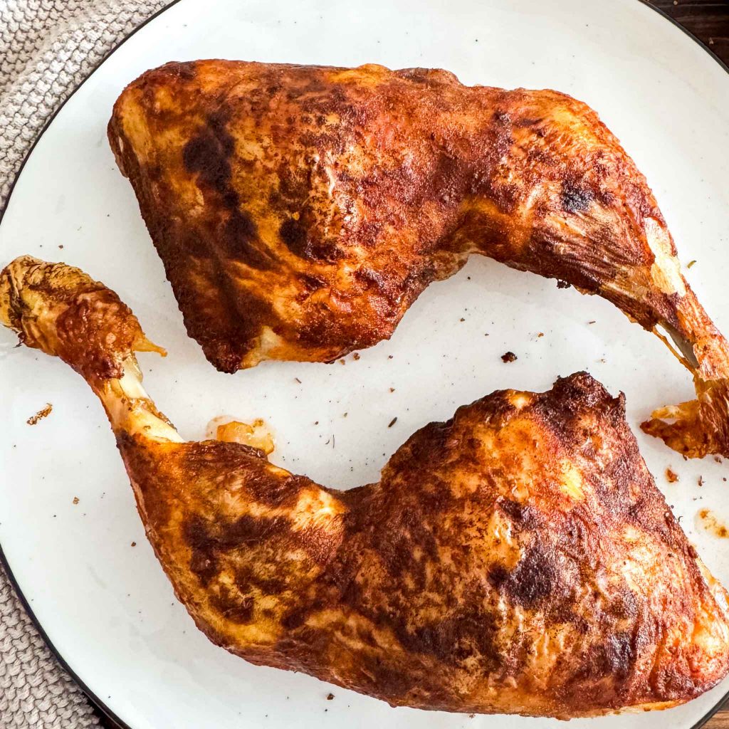 Hähnchenschenkel aus der Heißluftfritteuse 5 Hähnchenkeulen Airfryer