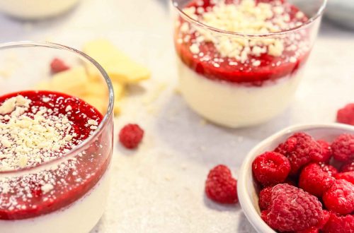 Panna Cotta im Glas mit Himbeeren Rezept